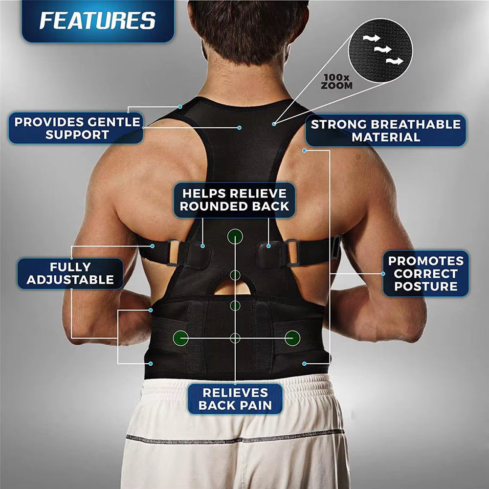 Magnetic Therapy Posture Corrector Brace Supporter Shoulder Back Support Belt Menwomen Braces and Support Belt Shoulder Posture