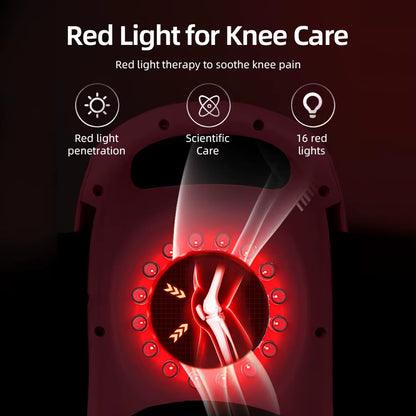 Wireless Electric Heating Knee Massage Pad Red Light Therapy Airbag Wrap Knee Massager Hot Compress High Vibration Massage