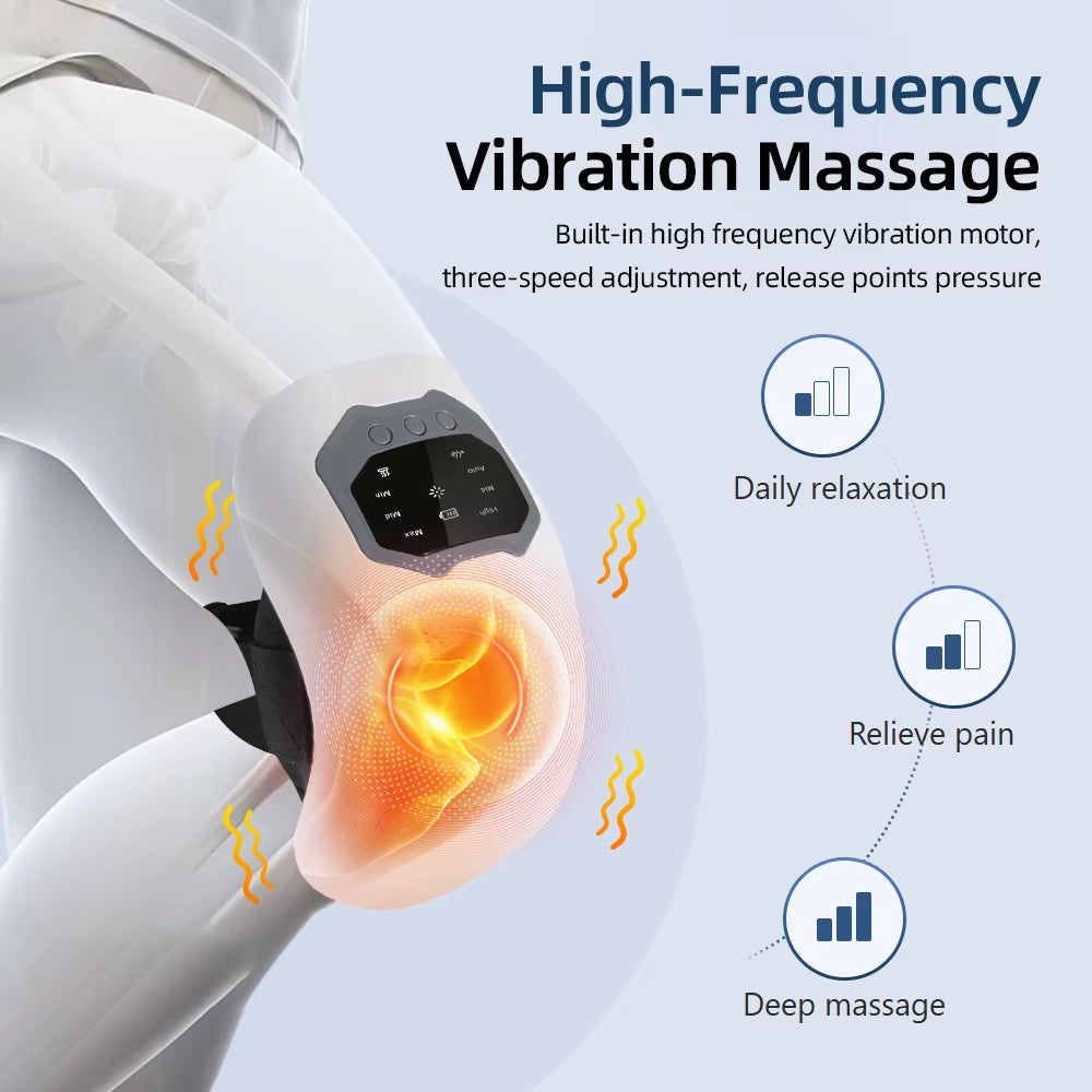 Wireless Electric Heating Knee Massage Pad Red Light Therapy Airbag Wrap Knee Massager Hot Compress High Vibration Massage