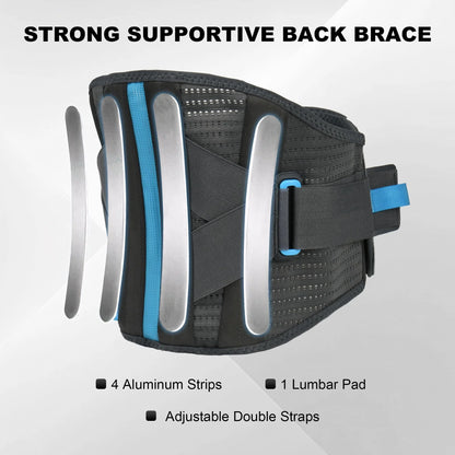 Back Brace for Lower Back Pain with Lumbar Pad,Back Support Brace for Men and Women with Dual Adjustable Straps,Back Brace for Herniated Disc, Sciatica, Scoliosis(2Xl Fits 37.5"-47")