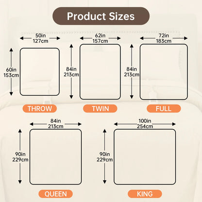 Heated Blanket Full Size, Washable Heated Blanket Electric, Electric Blanket, Cream, 72" X 84", Blanket Warmer Heating Blanket Heat Warming Blanket Electric Blanke Heater