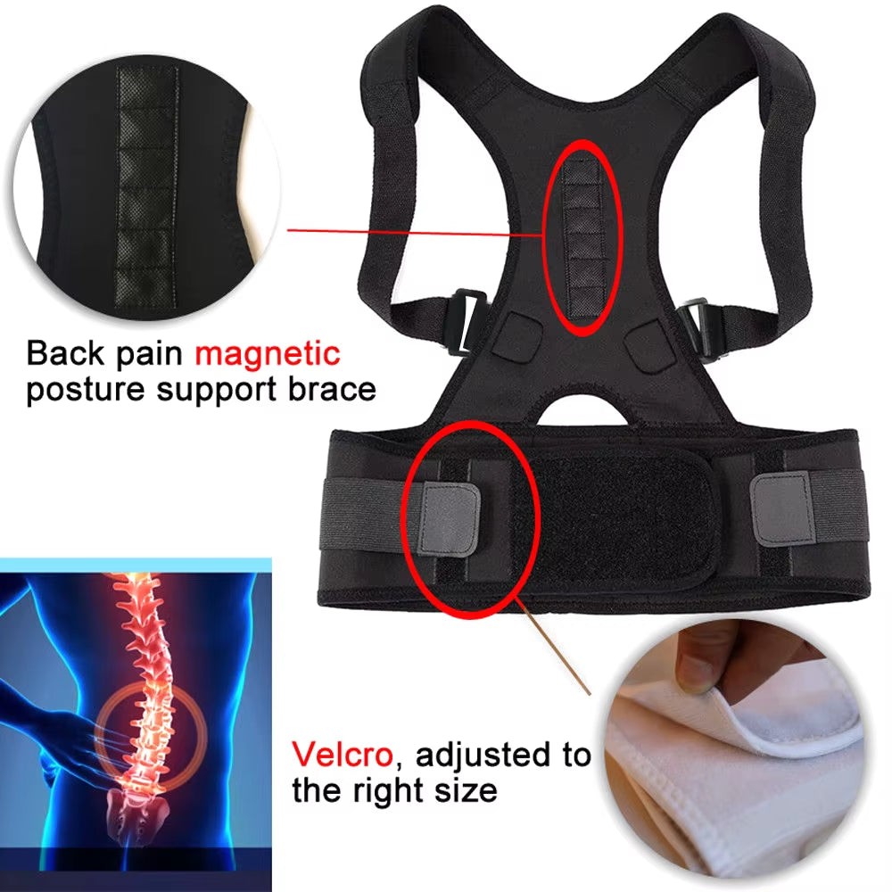 Magnetic Therapy Posture Corrector Brace Supporter Shoulder Back Support Belt Menwomen Braces and Support Belt Shoulder Posture