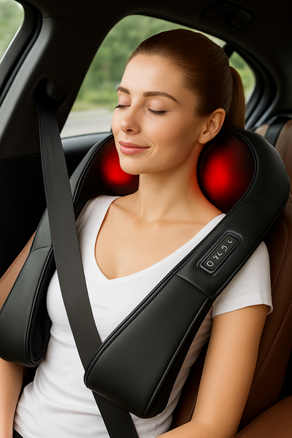 Shiatsu Neck & Back Massager with Heat – Electric 3D Deep Tissue Kneading Massage Pillow for Neck, Shoulder & Full-Body Pain Relief