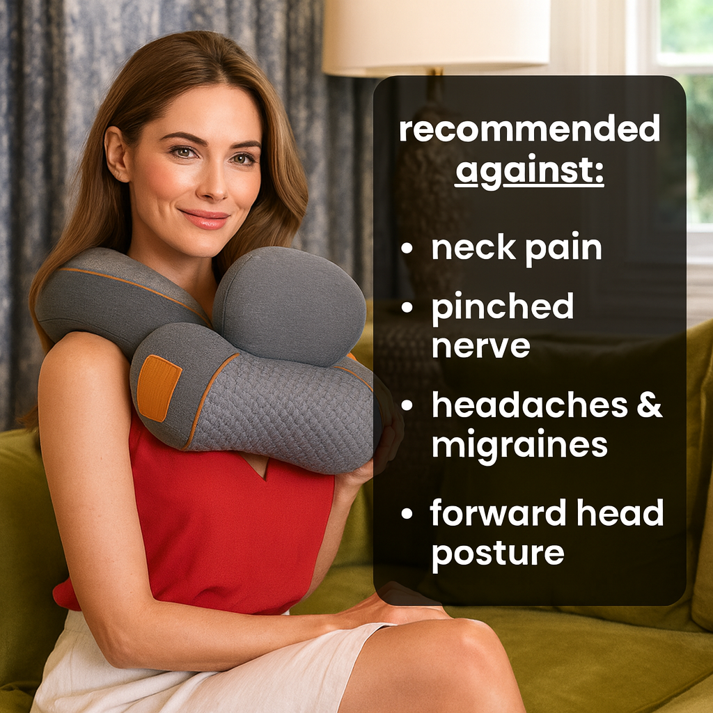 Cosseal™ 3-in-1 Neck Massager with Heat, Vibration Massage & Cervical Traction | Spine Alignment Pillow for Neck, Shoulder & TMJ Pain Relief