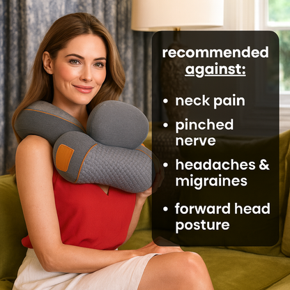 Cosseal™ 3-in-1 Neck Massager with Heat, Vibration Massage & Cervical Traction | Spine Alignment Pillow for Neck, Shoulder & TMJ Pain Relief