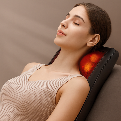 Neck & Back Massager with Heat – 3D Deep-Kneading Shiatsu Massage Pillow for Pain Relief, Black – Ideal for Home Use & Gifts for Mom and Dad