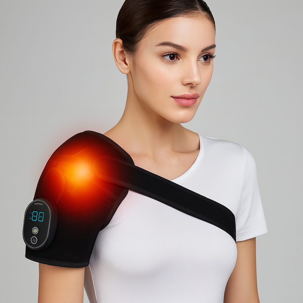 Electric Heating Shoulder & Knee Massager – 2-in-1 Vibration Brace with Heat Therapy for Muscle Relief & Pain Comfort